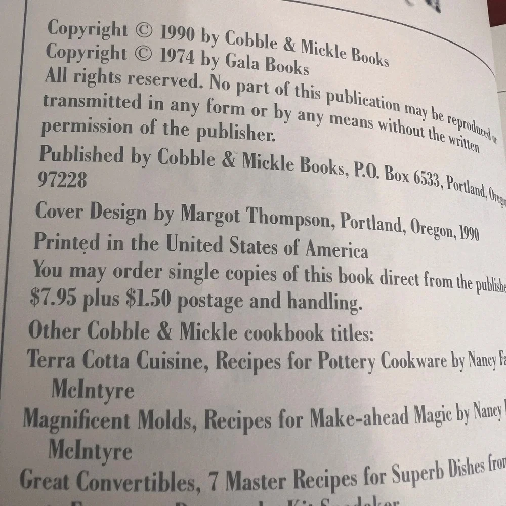 4 & 20 Blackbirds Cooking in Crust Nancy Fair McIntyre Cookbook 1990 Softcover